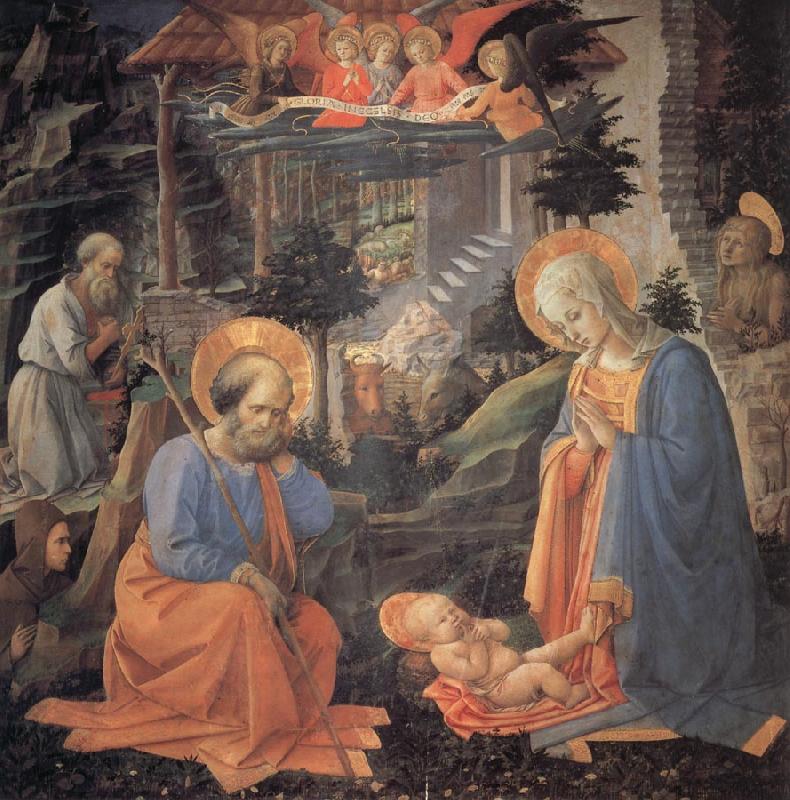 Fra Filippo Lippi The Adoration of the Infant jesus oil painting image